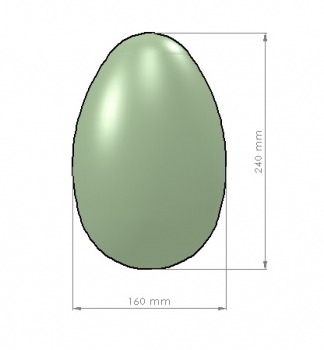 XXL-Osterei aus Kunststoff mit Hals Weiß 240mm